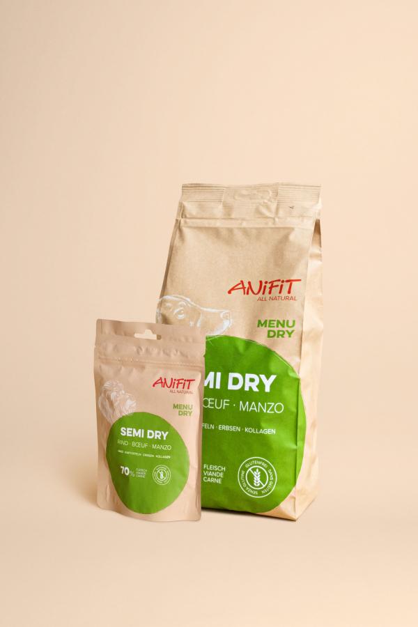 Aliment complet semi-humide avec de la viande suisse de bœuf